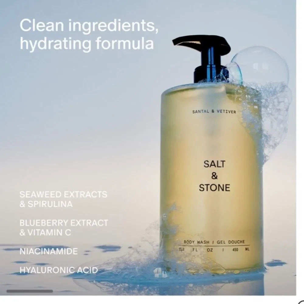 NEW Salt & Stone Santal & Vetiver body wash and deodorant bundle UNISEX